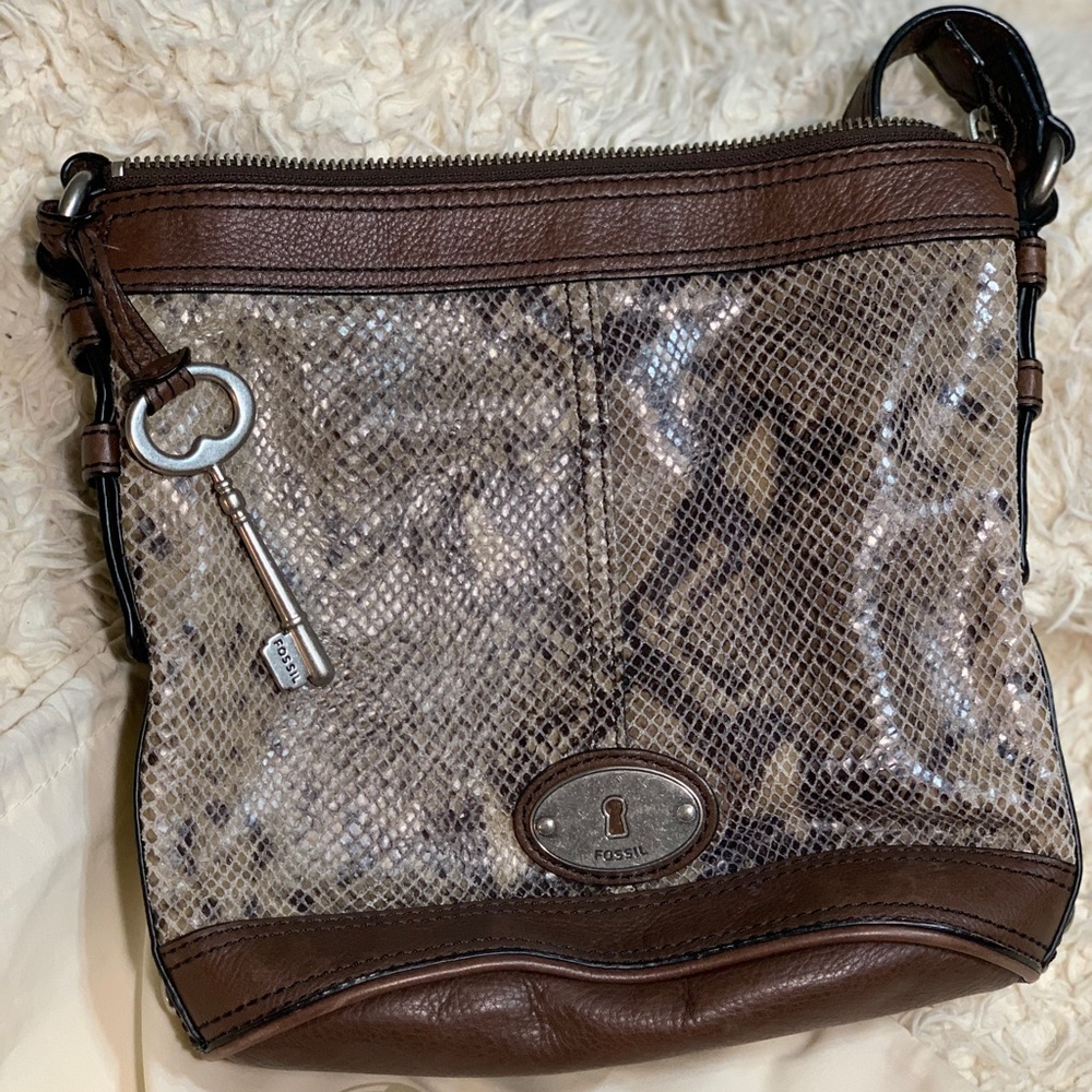 Fossil Snake Skin Crossbody